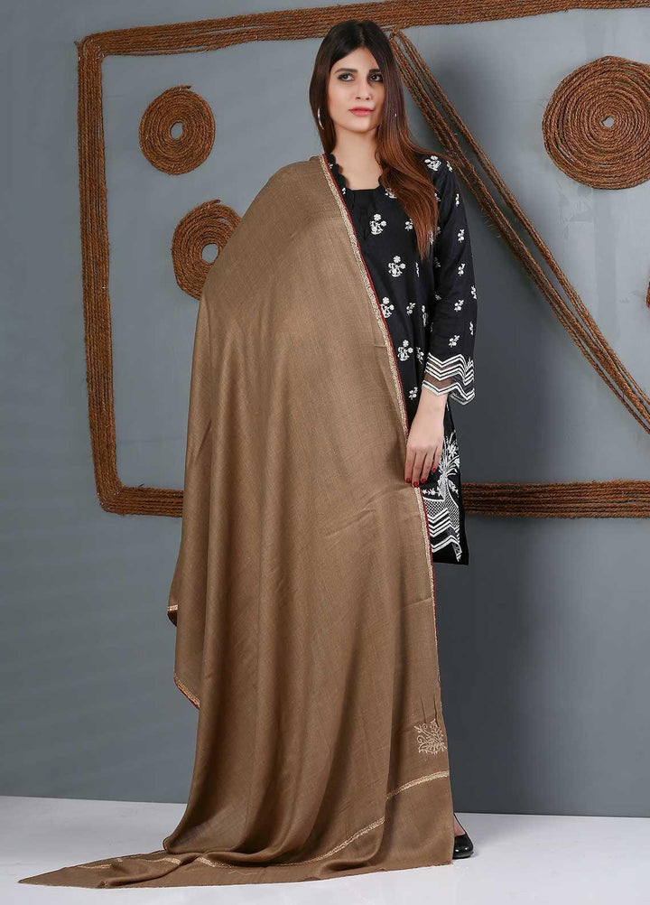 Sanaulla Exclusive Range Embroidered Woolen  Shawl SU21WS 334204 - Woolen Shawls