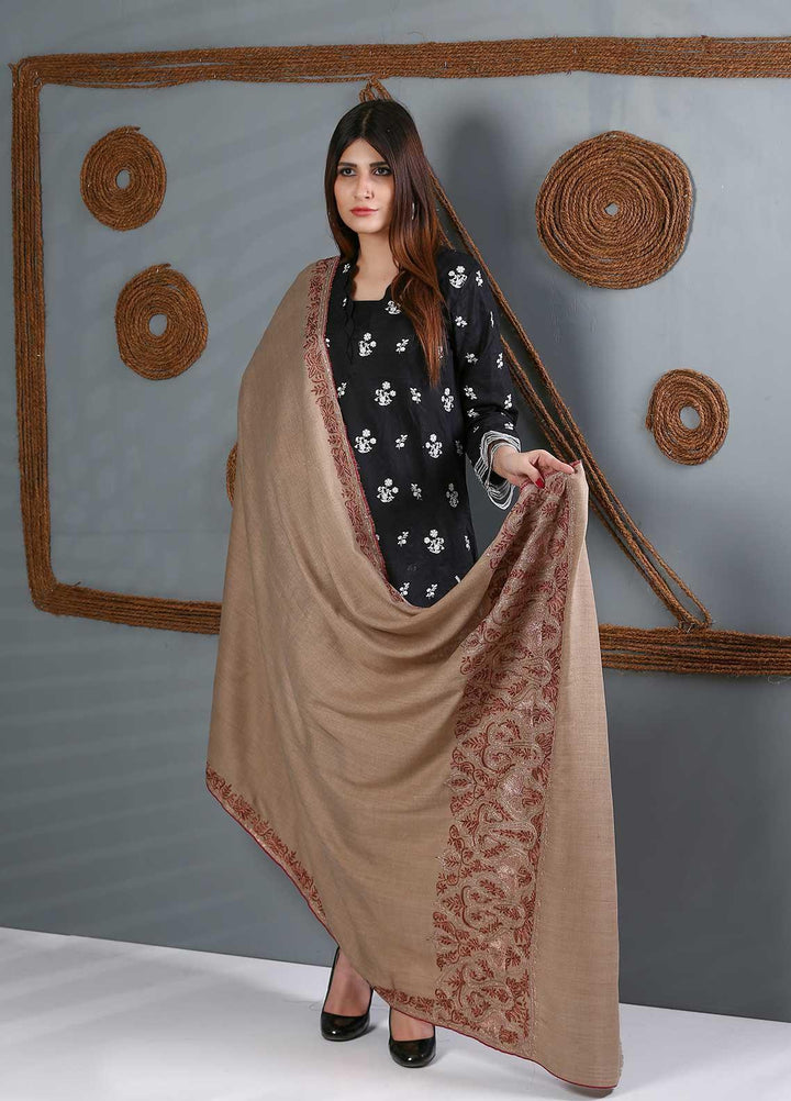 Sanaulla Exclusive Range Embroidered Woolen  Shawl SU21WS 334205 - Woolen Shawls