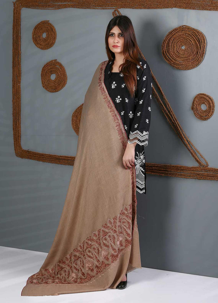 Sanaulla Exclusive Range Embroidered Woolen  Shawl SU21WS 334205 - Woolen Shawls