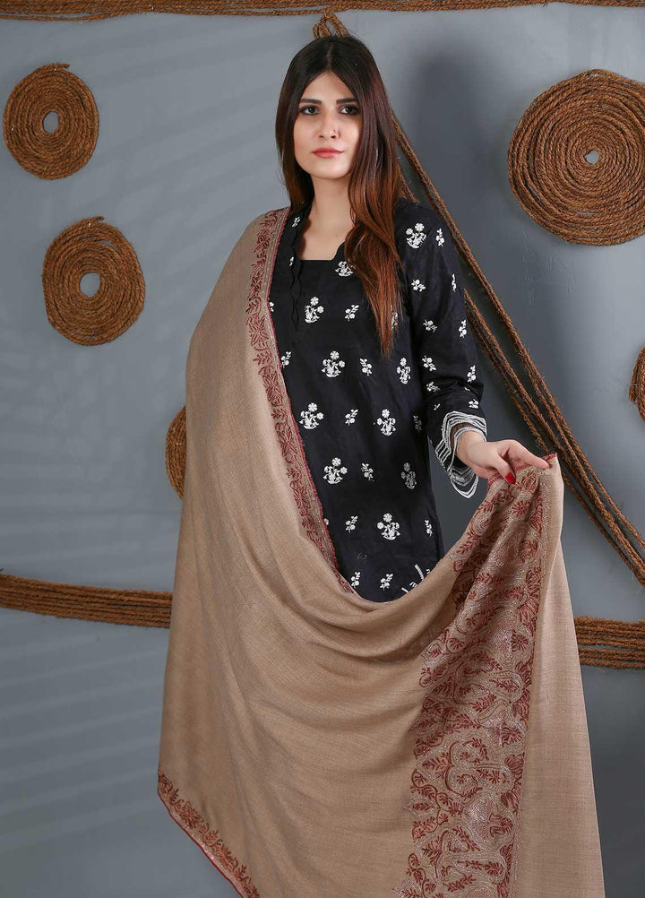 Sanaulla Exclusive Range Embroidered Woolen  Shawl SU21WS 334205 - Woolen Shawls