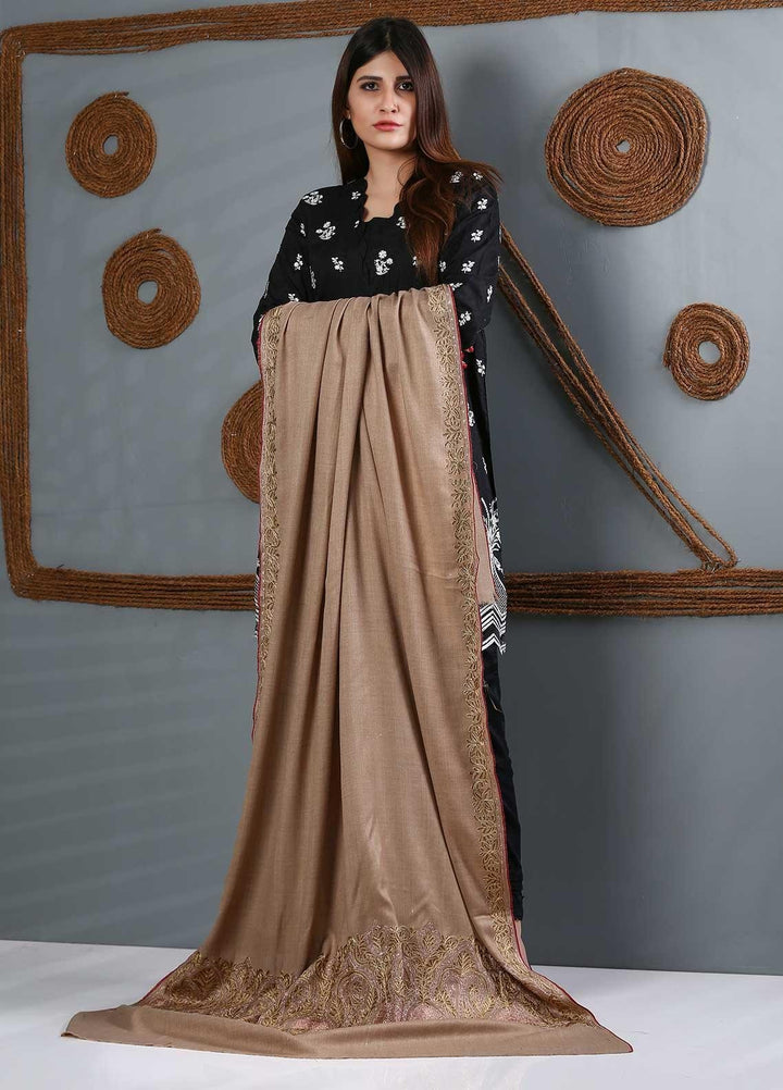 Sanaulla Exclusive Range Embroidered Woolen  Shawl SU21WS 334206 - Woolen Shawls