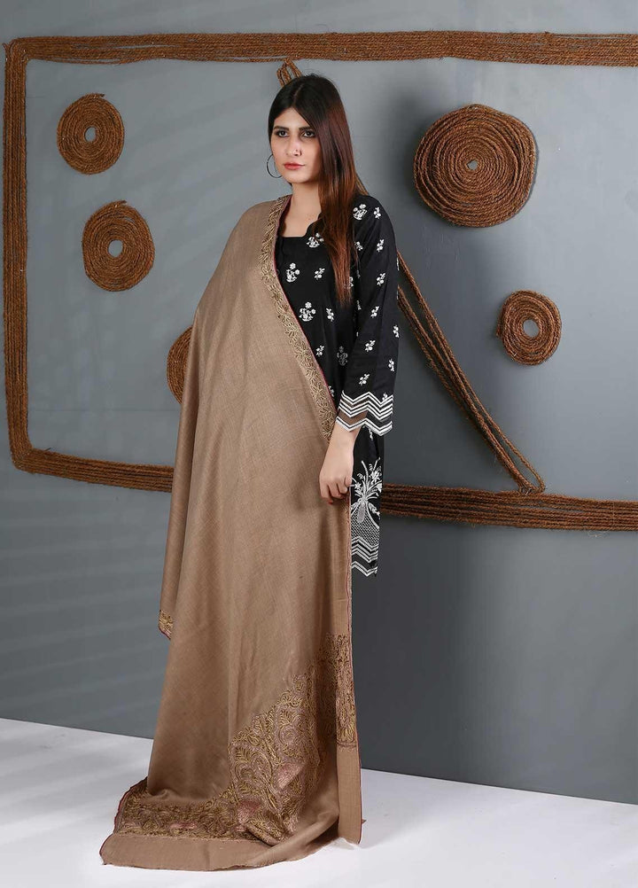 Sanaulla Exclusive Range Embroidered Woolen  Shawl SU21WS 334206 - Woolen Shawls