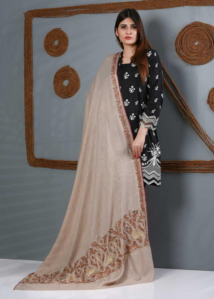 Sanaulla Exclusive Range Embroidered Woolen  Shawl SU21WS 334207 - Woolen Shawls