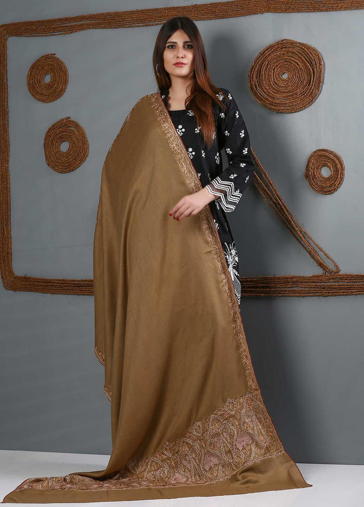 Sanaulla Exclusive Range Embroidered Woolen  Shawl SU21WS 334209 - Woolen Shawls