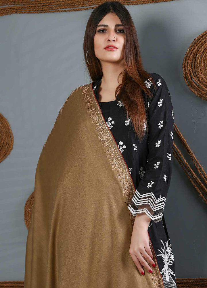 Sanaulla Exclusive Range Embroidered Woolen  Shawl SU21WS 334209 - Woolen Shawls