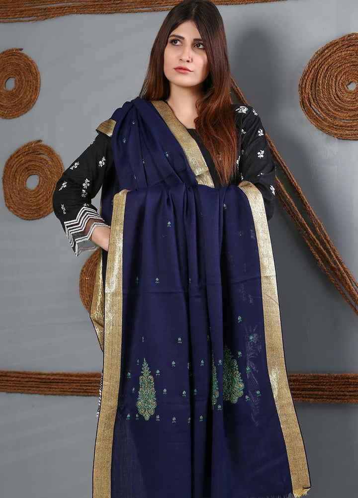 Sanaulla Exclusive Range Embroidered Woolen  Shawl SU21WS 334214 - Woolen Shawls