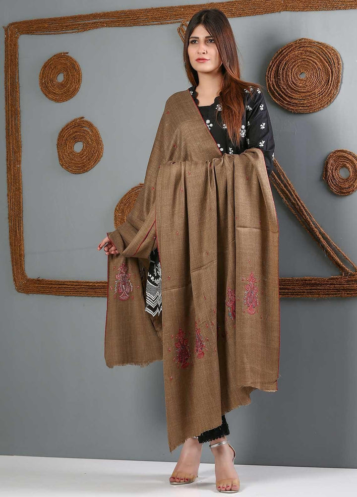 Sanaulla Exclusive Range Embroidered Woolen  Shawl SU21WS 334216 - Woolen Shawls