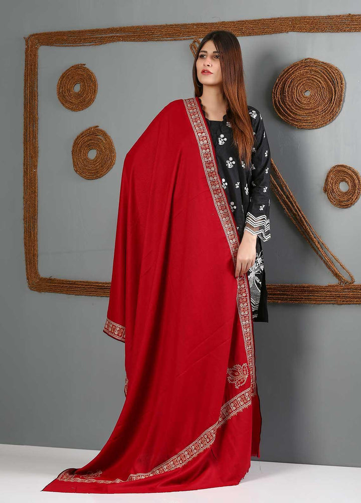 Sanaulla Exclusive Range Embroidered Woolen  Shawl SU21WS 334221 - Woolen Shawls