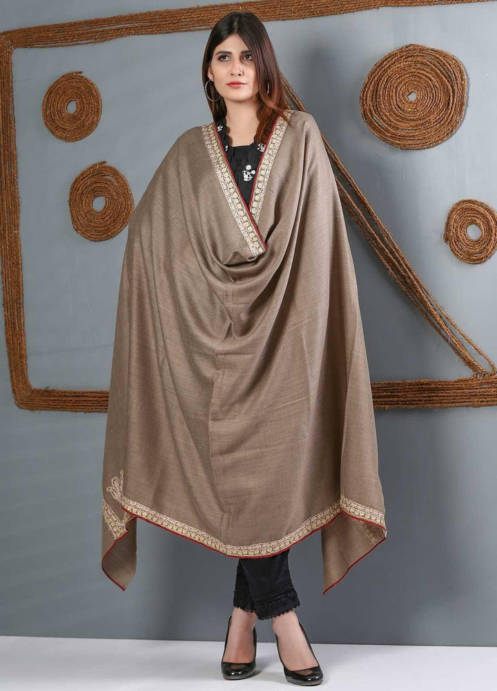 Sanaulla Exclusive Range Embroidered Woolen  Shawl SU21WS 334223 - Woolen Shawls