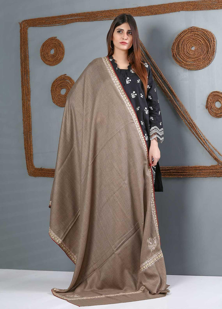 Sanaulla Exclusive Range Embroidered Woolen  Shawl SU21WS 334223 - Woolen Shawls