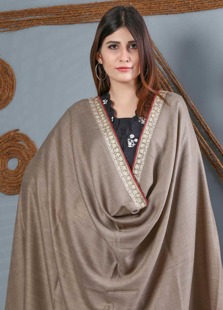 Sanaulla Exclusive Range Embroidered Woolen  Shawl SU21WS 334223 - Woolen Shawls