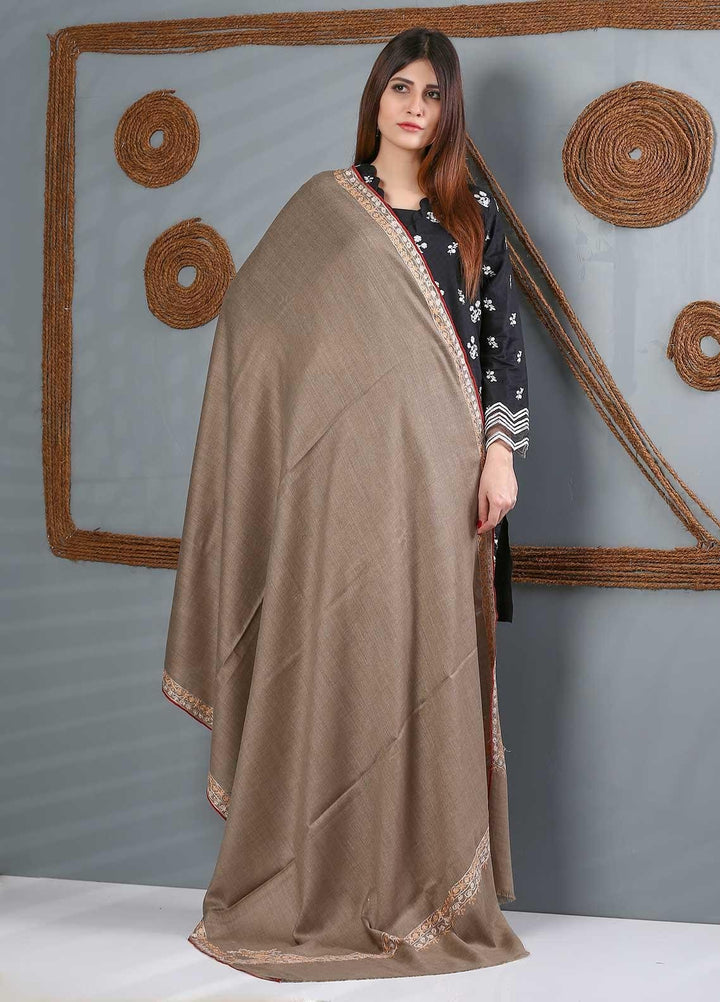 Sanaulla Exclusive Range Embroidered Woolen  Shawl SU21WS 334224 - Woolen Shawls