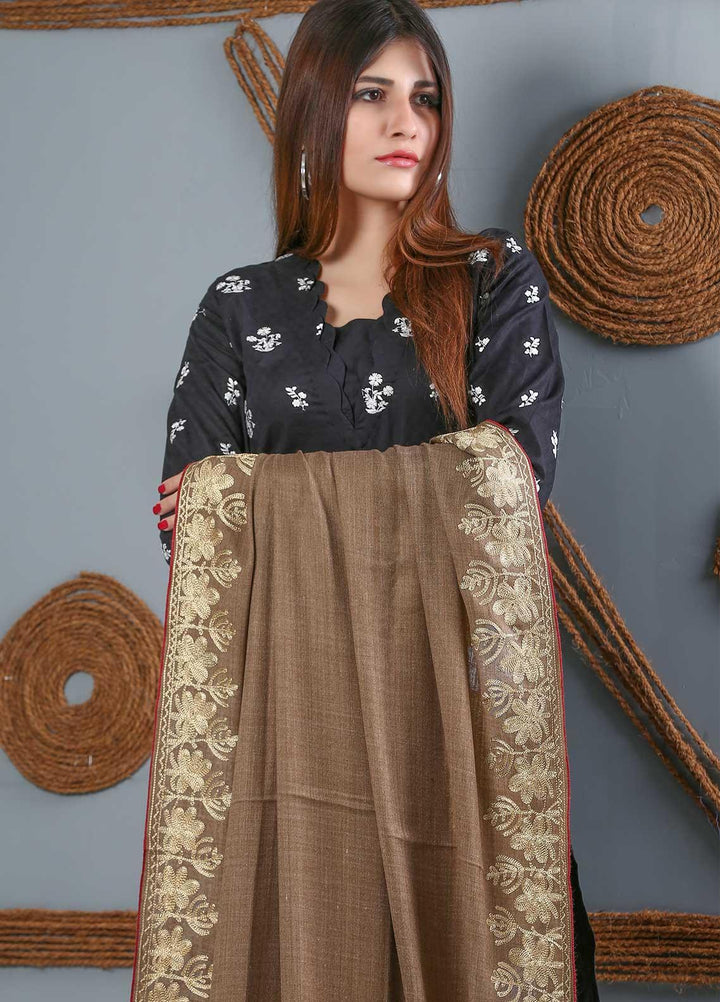 Sanaulla Exclusive Range Embroidered Woolen  Shawl SU21WS 334227 - Woolen Shawls