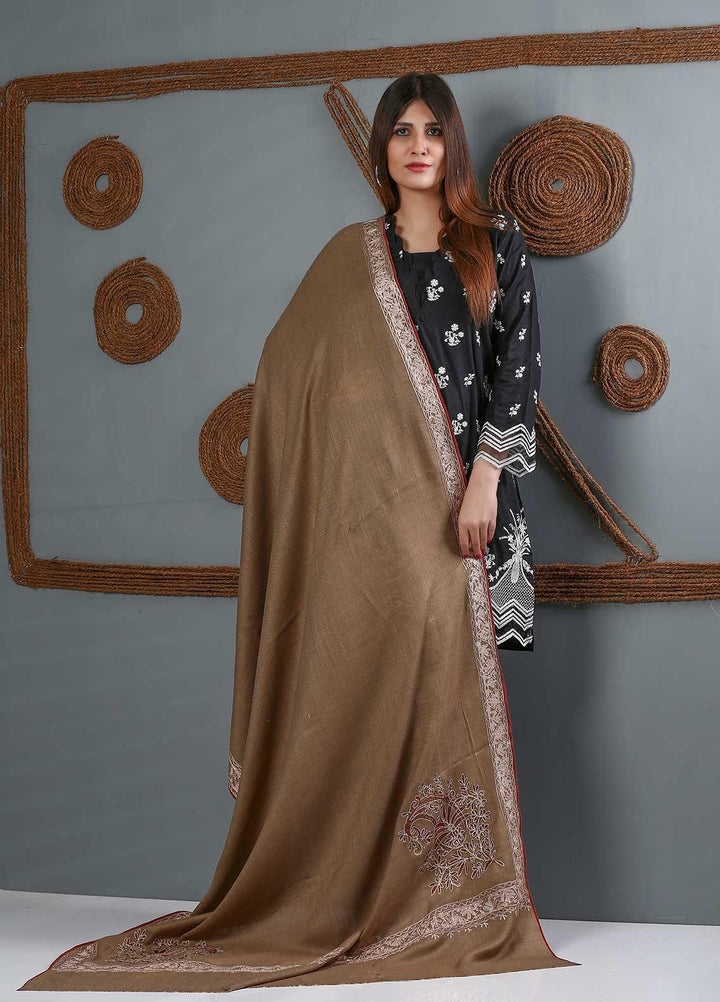 Sanaulla Exclusive Range Embroidered Woolen  Shawl SU21WS 334230 - Woolen Shawls