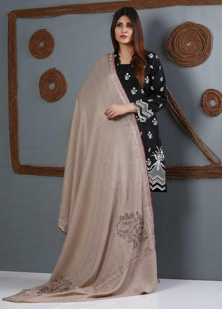 Sanaulla Exclusive Range Embroidered Woolen  Shawl SU21WS 334232 - Woolen Shawls