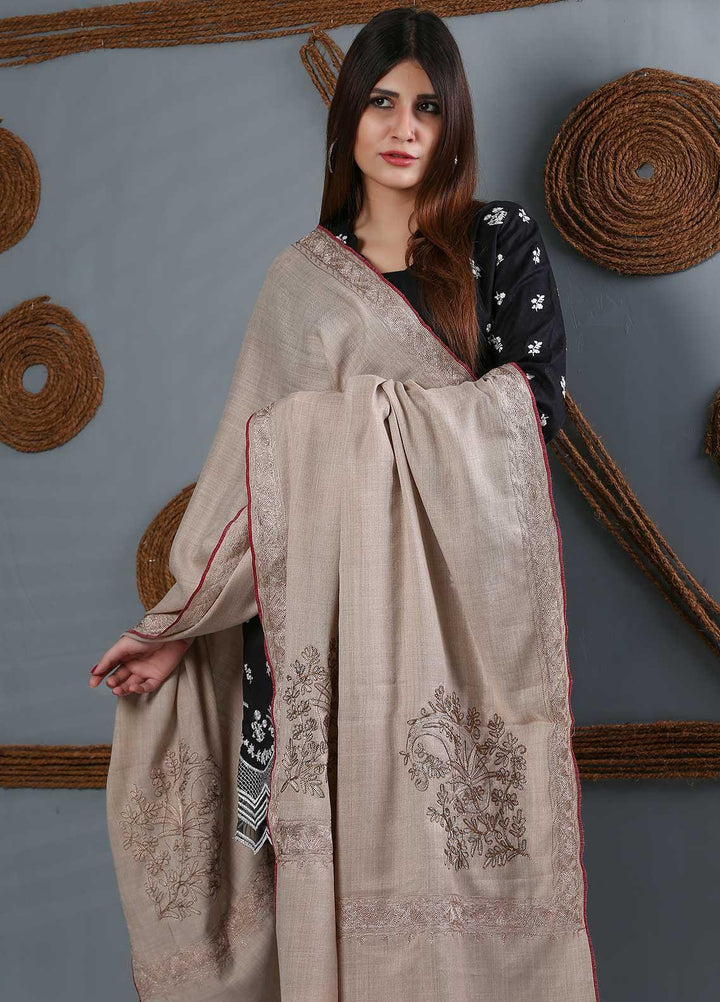 Sanaulla Exclusive Range Embroidered Woolen  Shawl SU21WS 334232 - Woolen Shawls