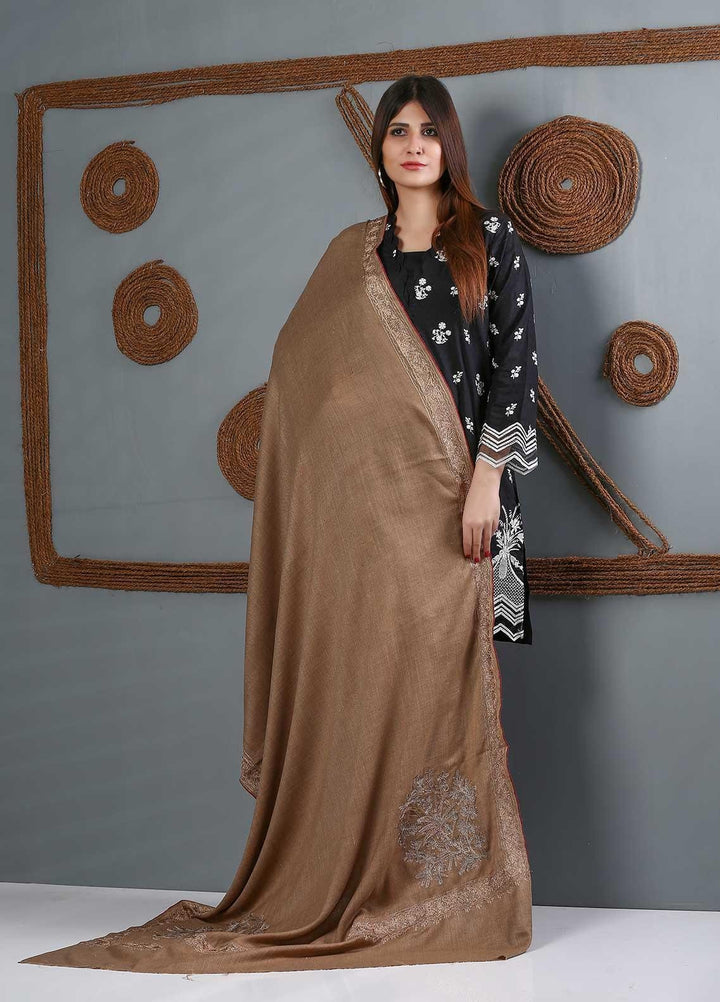 Sanaulla Exclusive Range Embroidered Woolen  Shawl SU21WS 334233 - Woolen Shawls