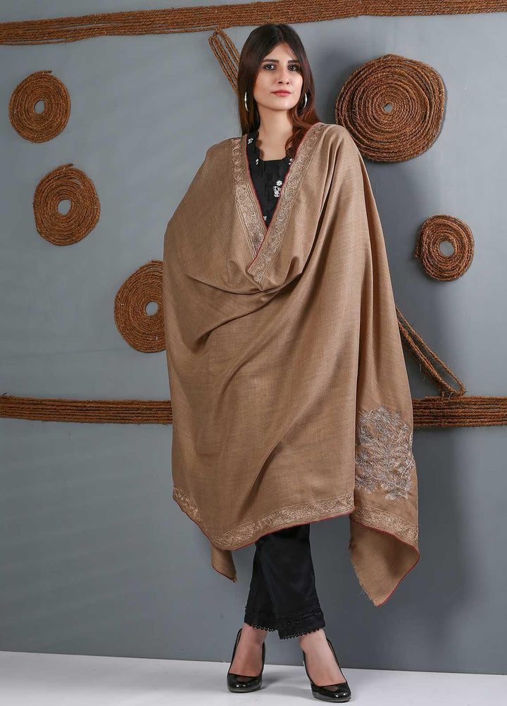 Sanaulla Exclusive Range Embroidered Woolen  Shawl SU21WS 334233 - Woolen Shawls
