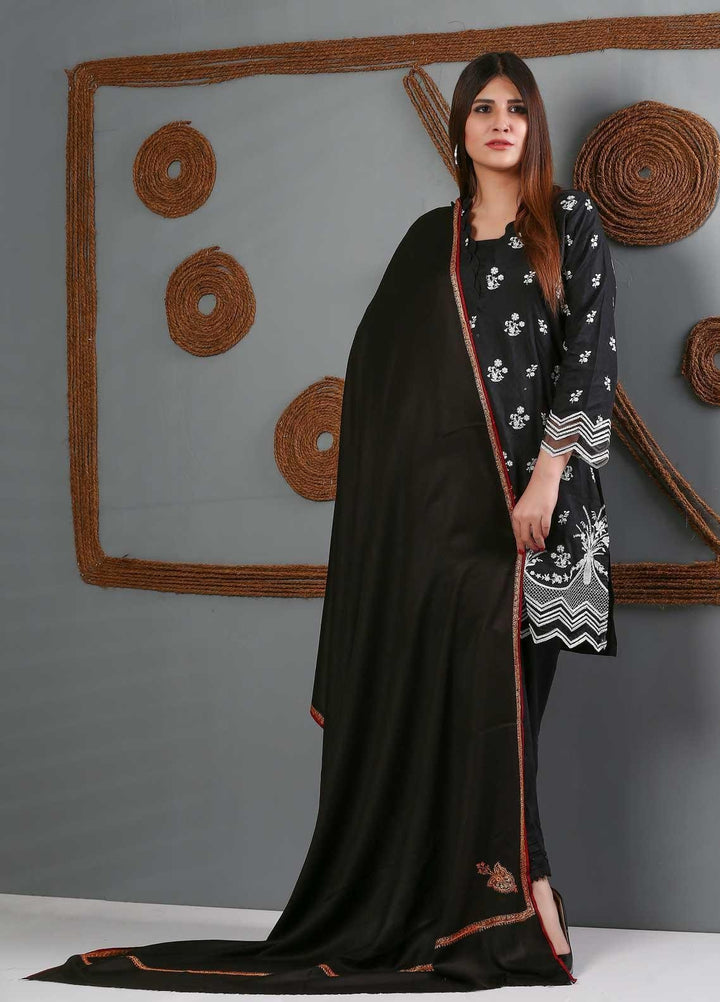 Sanaulla Exclusive Range Embroidered Woolen  Shawl SU21WS 334235 - Woolen Shawls