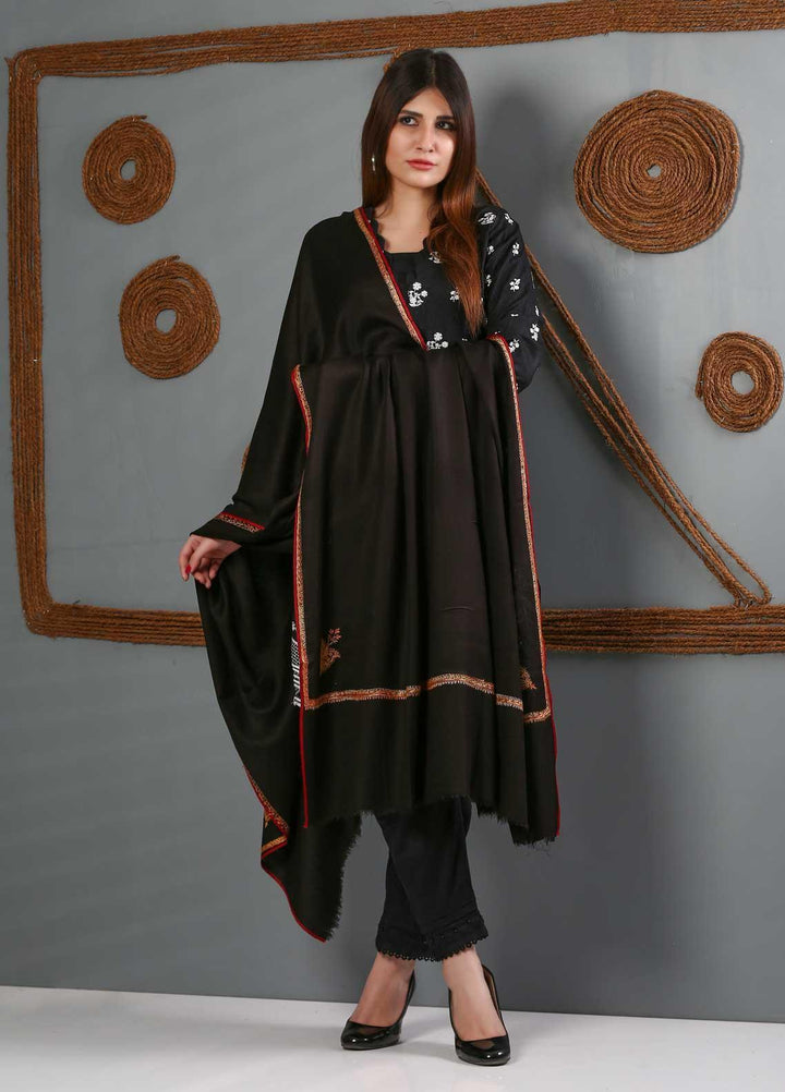 Sanaulla Exclusive Range Embroidered Woolen  Shawl SU21WS 334235 - Woolen Shawls