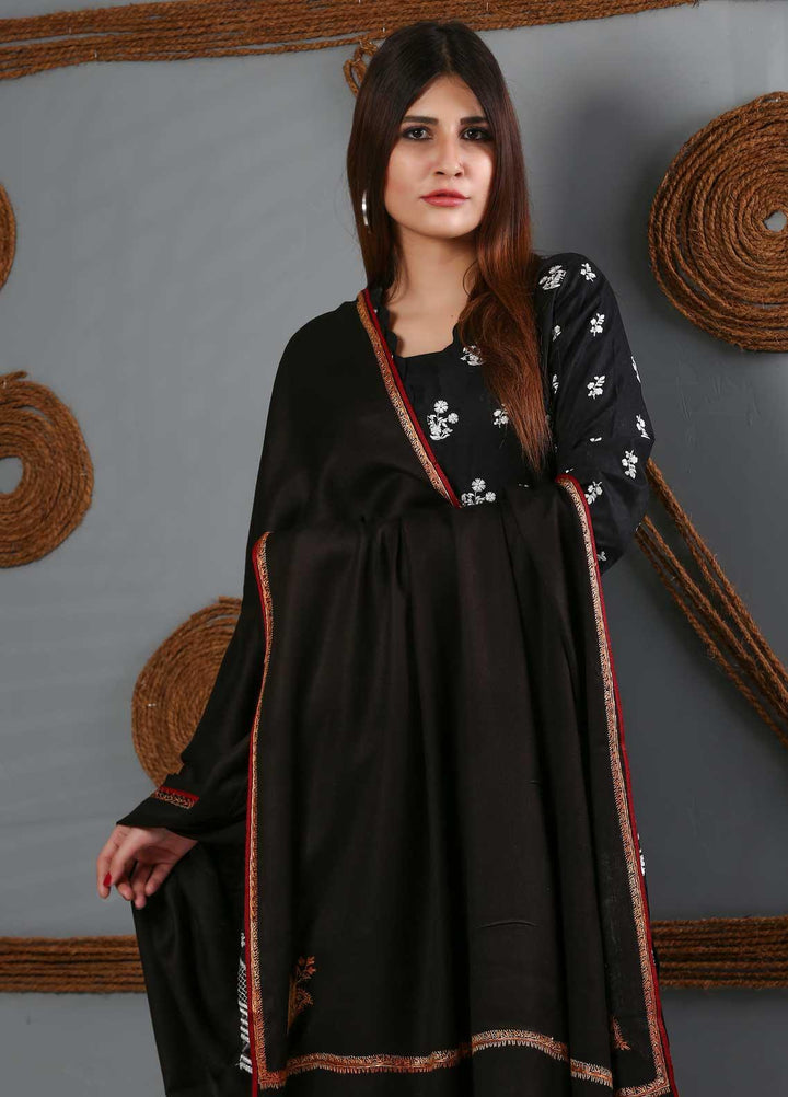 Sanaulla Exclusive Range Embroidered Woolen  Shawl SU21WS 334235 - Woolen Shawls