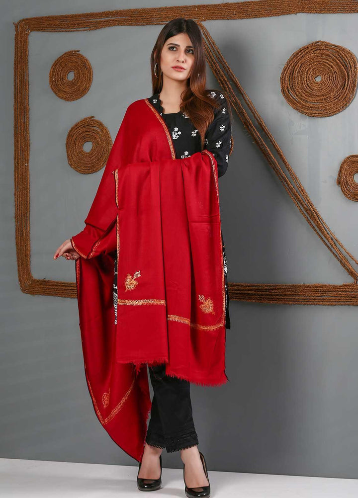 Sanaulla Exclusive Range Embroidered Woolen  Shawl SU21WS 334236 - Woolen Shawls