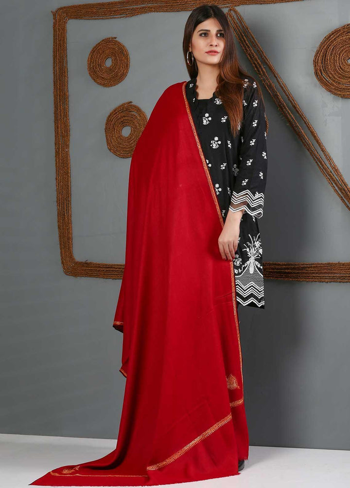 Sanaulla Exclusive Range Embroidered Woolen  Shawl SU21WS 334236 - Woolen Shawls