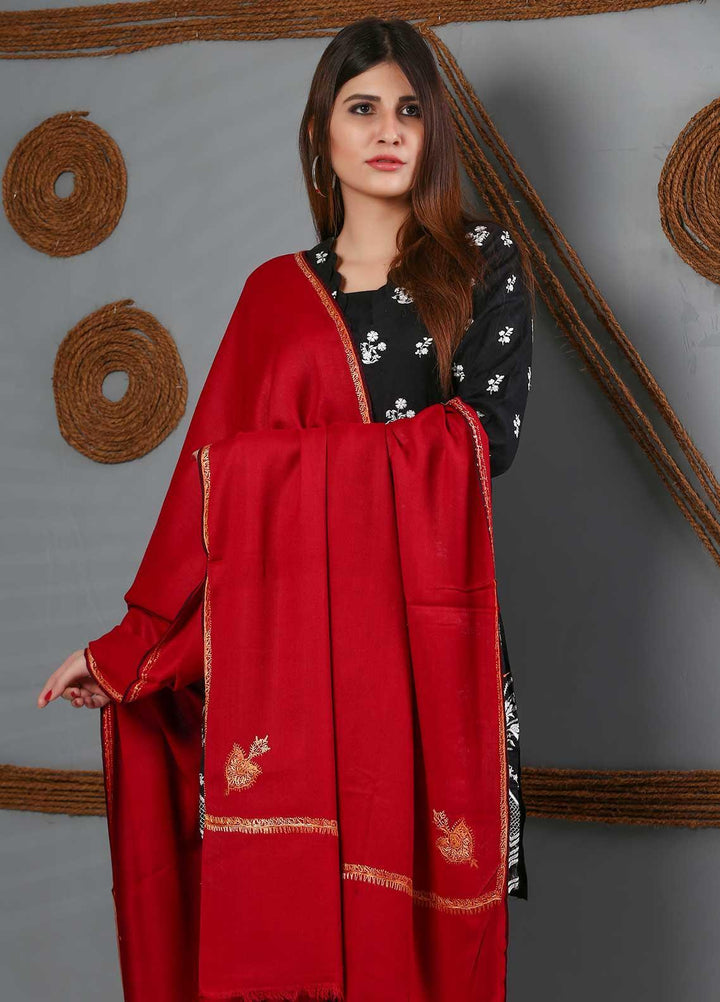 Sanaulla Exclusive Range Embroidered Woolen  Shawl SU21WS 334236 - Woolen Shawls