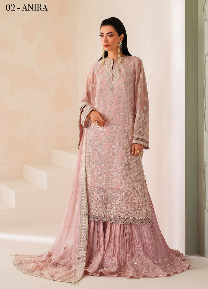 Xenia Embroidered Chiffon Suits Unstitched 3 Piece XE25LU D-02 Anira - Formals Collection