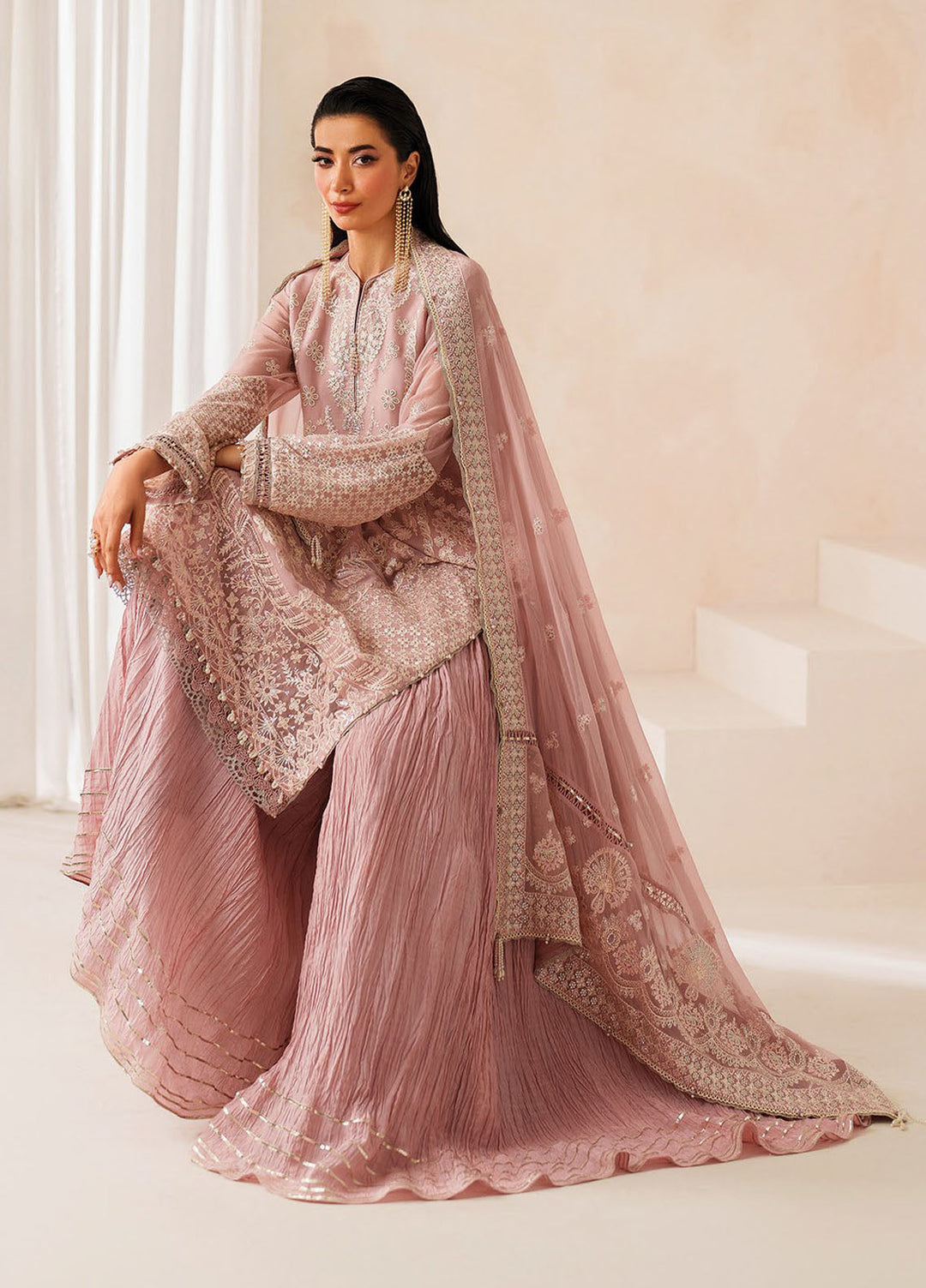 Xenia Embroidered Chiffon Suits Unstitched 3 Piece XE25NU D-02 Anira - Formals Collection