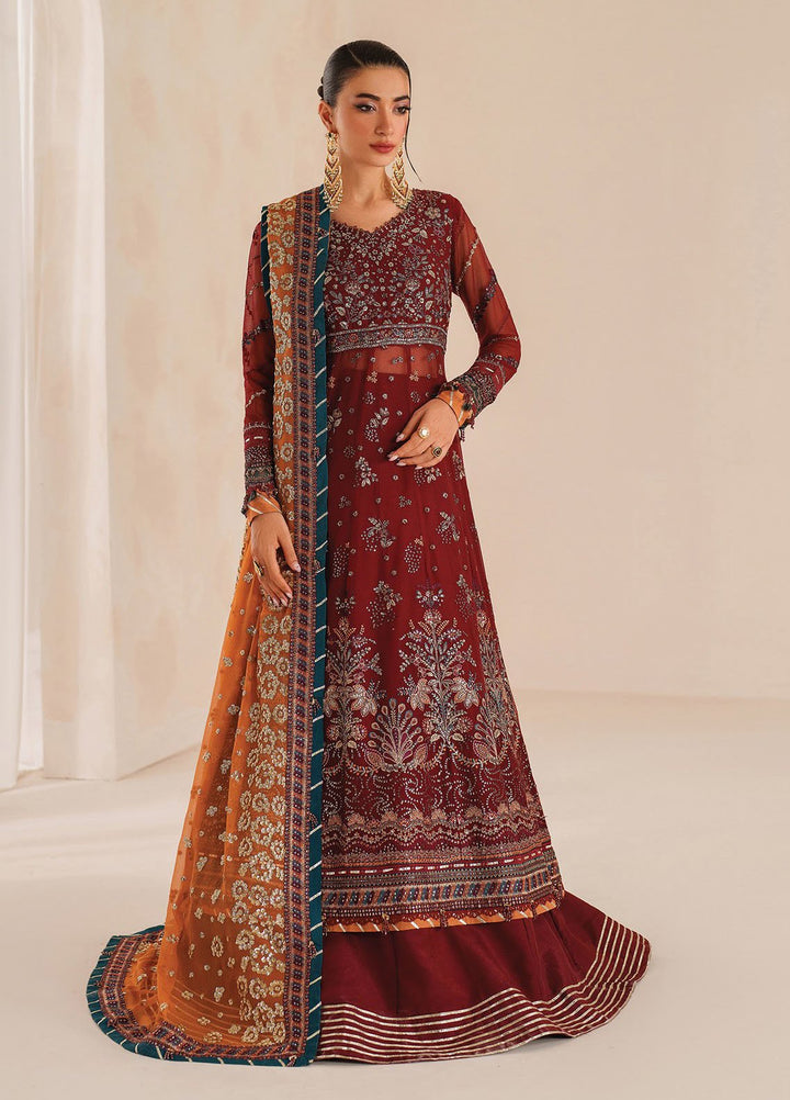 Xenia Embroidered Chiffon Suits Unstitched 3 Piece XE25NU D-03 Fariyn - Formals Collection