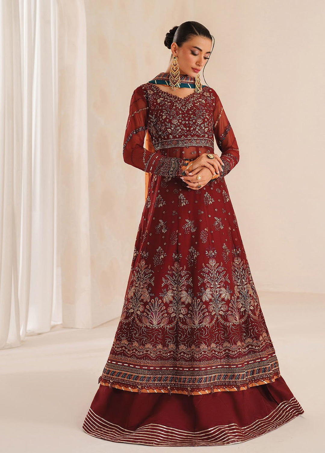 Xenia Embroidered Chiffon Suits Unstitched 3 Piece XE25NU D-03 Fariyn - Formals Collection