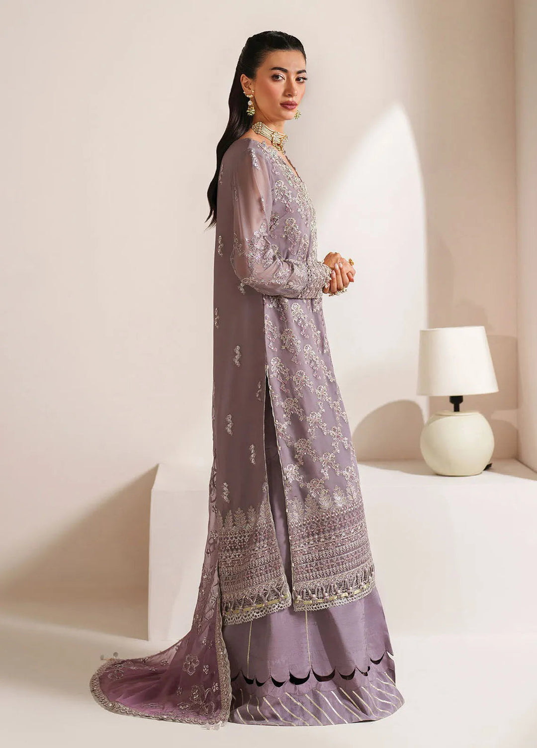 Xenia Embroidered Chiffon Suits Unstitched 3 Piece XE25NU D-05 Mahveen - Formals Collection