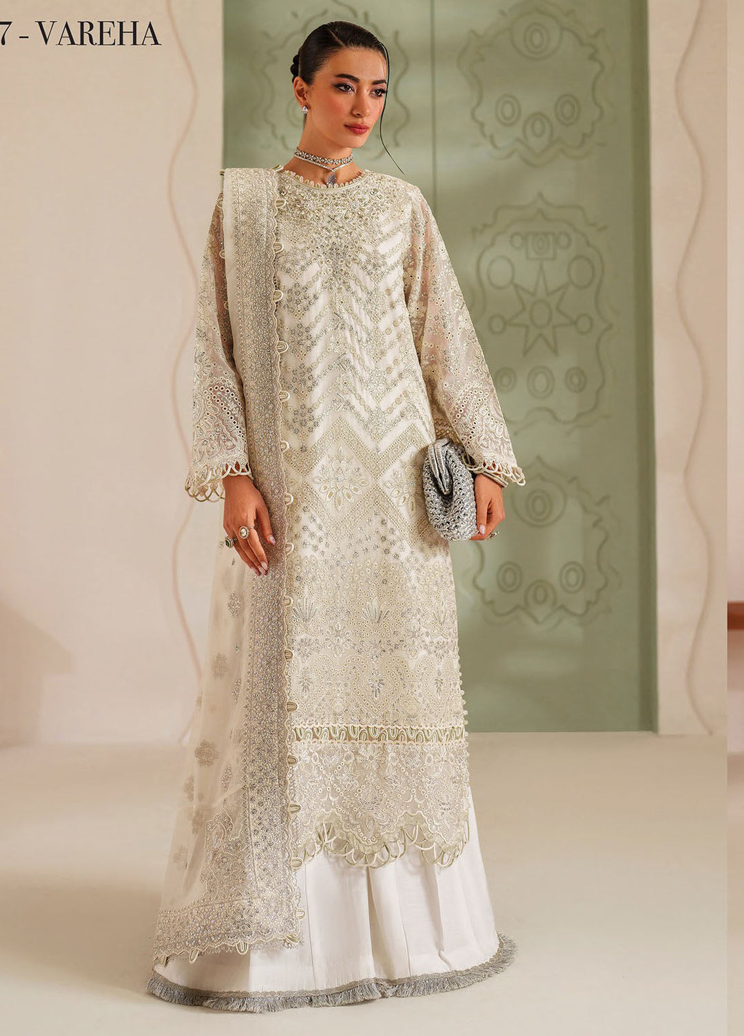 Xenia Embroidered Chiffon Suits Unstitched 3 Piece XE25NU D-07 Vareha - Formals Collection