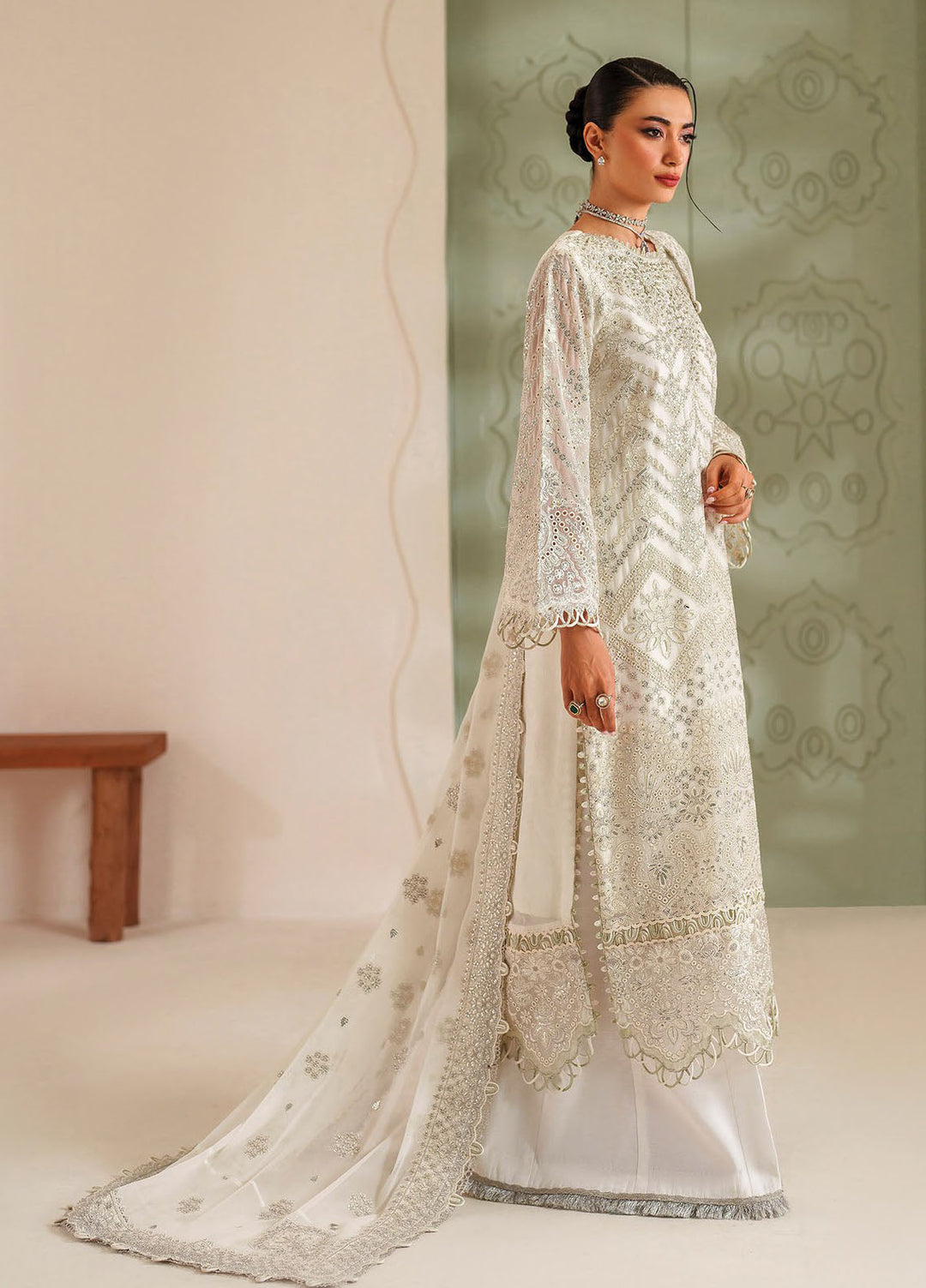 Xenia Embroidered Chiffon Suits Unstitched 3 Piece XE25LU D-07 Vareha - Formals Collection