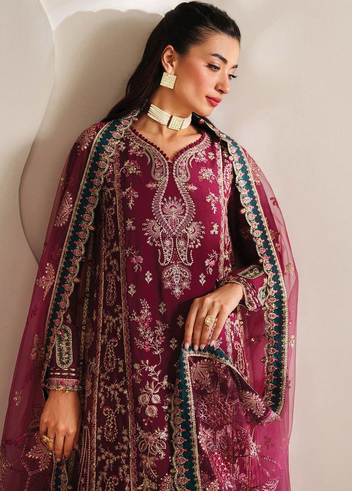 Xenia Embroidered Chiffon Suits Unstitched 3 Piece XE25LU D-08 Zeyara - Formals Collection