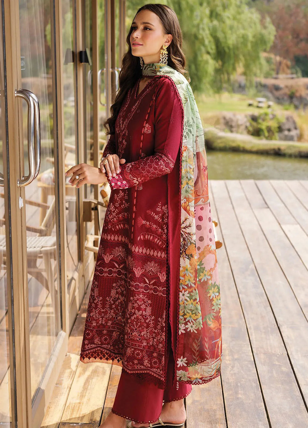 Xenia Embroidered Lawn Suit Unstitched 3 Piece XE25LL D-01 Paula - Summer Collection