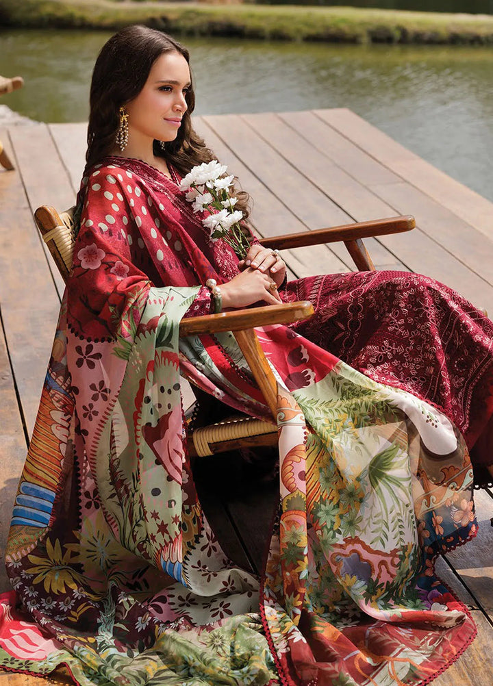 Xenia Embroidered Lawn Suit Unstitched 3 Piece XE25LL D-01 Paula - Summer Collection