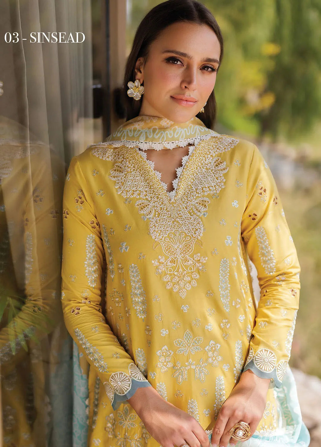 Xenia Embroidered Lawn Suit Unstitched 3 Piece XE25LL D-03 Sinsead - Summer Collection