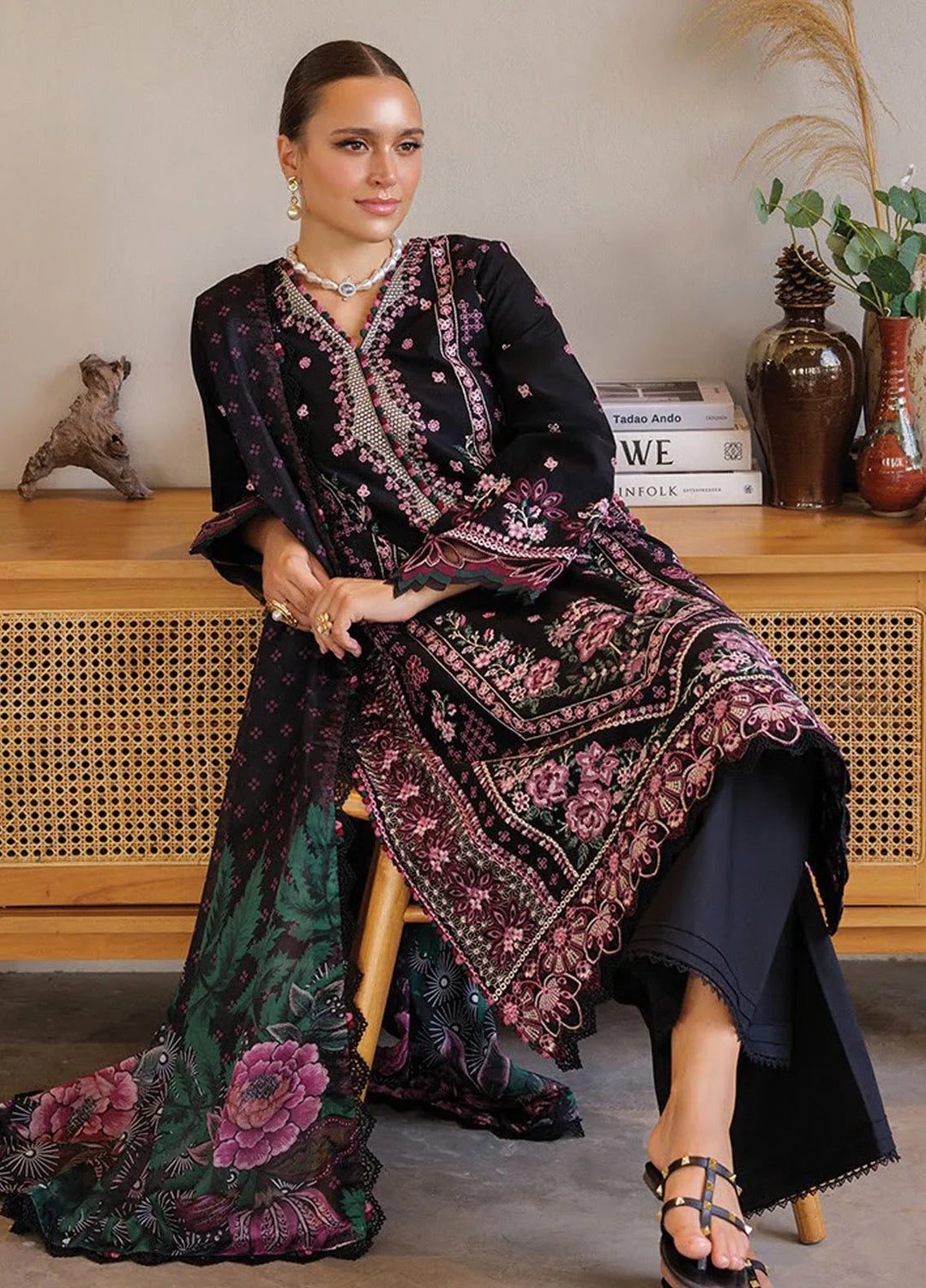 Xenia Embroidered Lawn Suit Unstitched 3 Piece XE25LL D-08 Zita - Summer Collection
