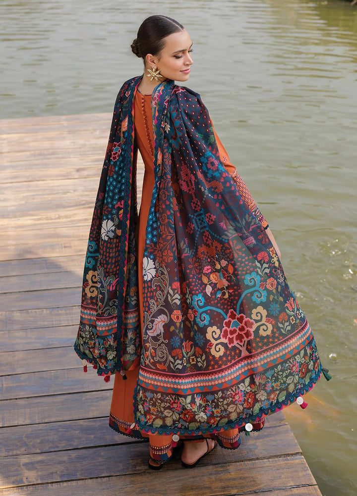 Xenia Embroidered Lawn Suit Unstitched 3 Piece XE25LL D-10 Hannah - Summer Collection