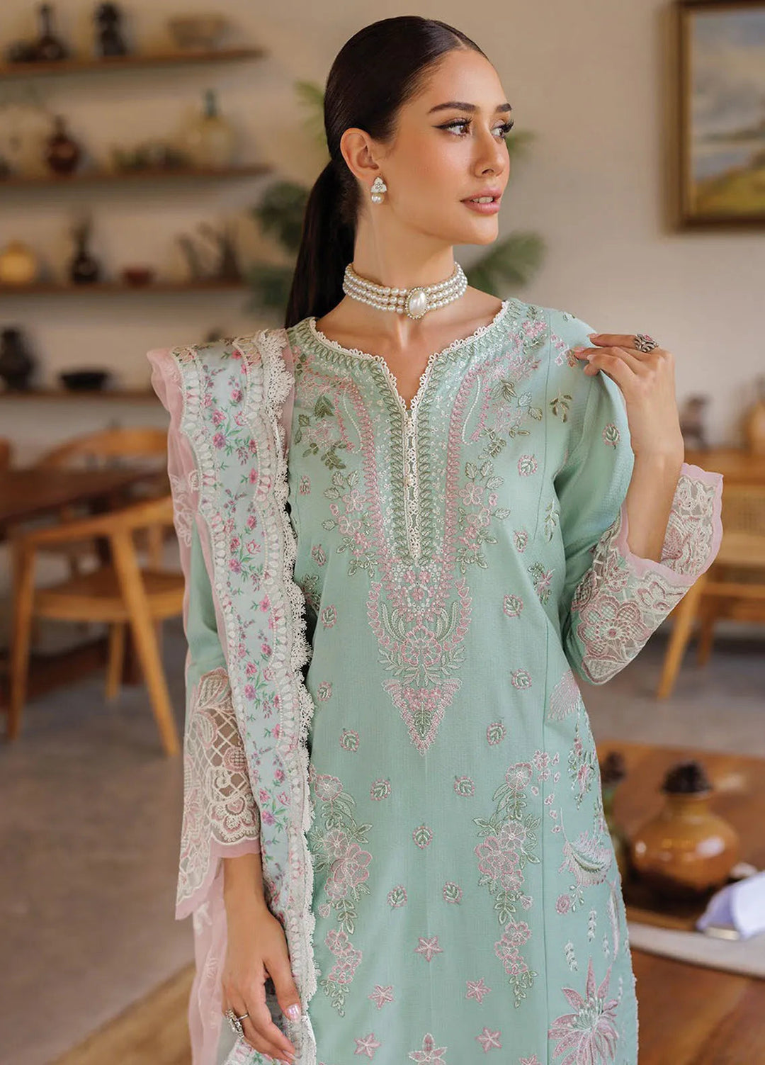 Xenia Embroidered Lawn Suit Unstitched 3 Piece XE25LL D-12 Ksenia - Summer Collection