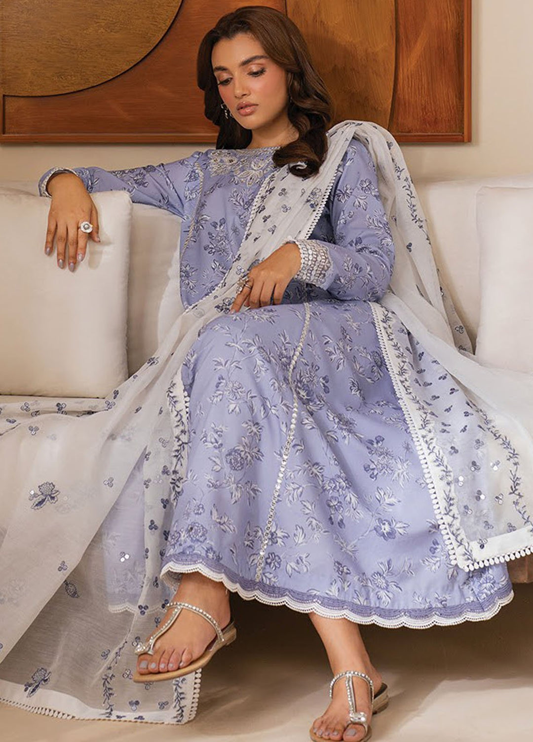 Xenia Embroidered Lawn Suits Unstitched 3 Piece XE25UL D-02 Ravi - Summer Collection