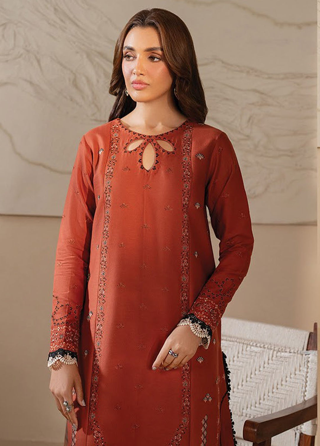 Xenia Embroidered Lawn Suits Unstitched 3 Piece XE25UL D-03 Rustic - Summer Collection