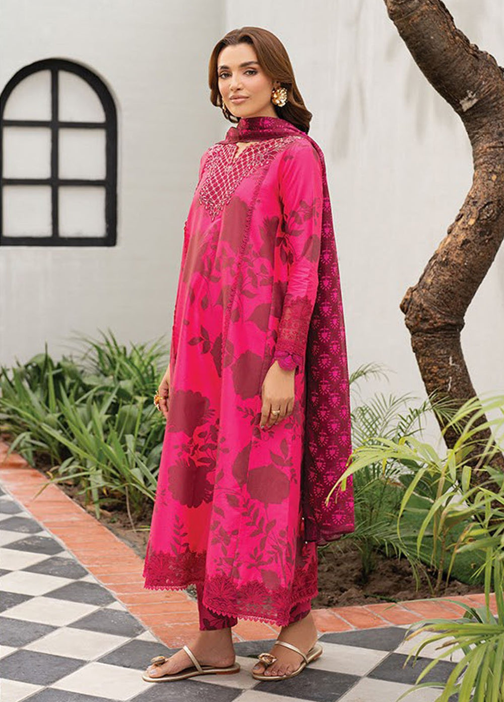 Xenia Embroidered Lawn Suits Unstitched 3 Piece XE25UL D-04 Tibet - Summer Collection
