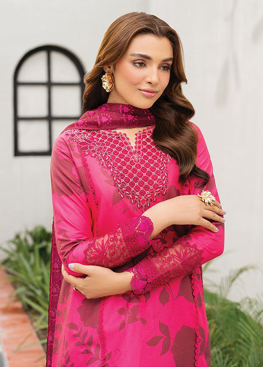 Xenia Embroidered Lawn Suits Unstitched 3 Piece XE25UL D-04 Tibet - Summer Collection