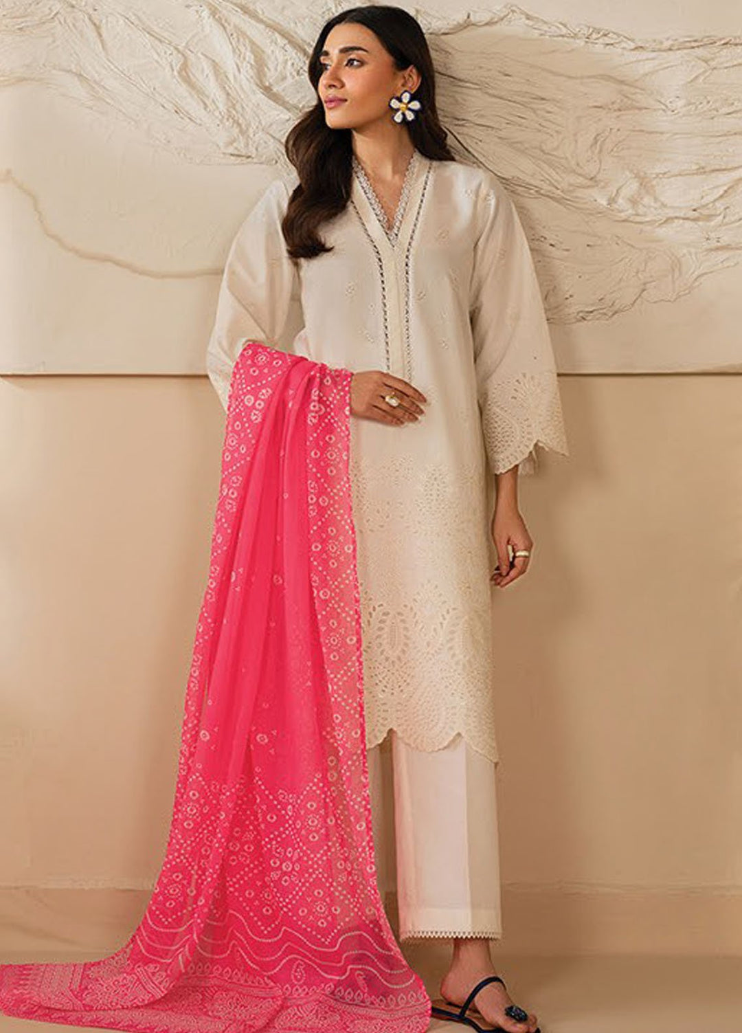 Xenia Embroidered Lawn Suits Unstitched 3 Piece XE25UL D-05 Sable A - Summer Collection