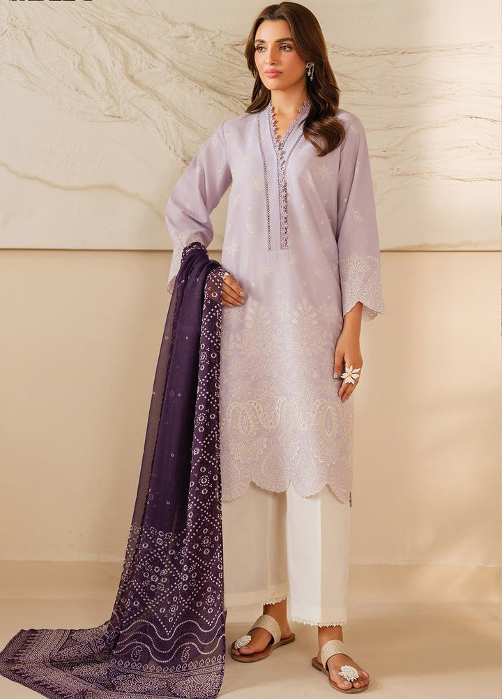 Xenia Embroidered Lawn Suits Unstitched 3 Piece XE25UL D-06 Sable B - Summer Collection