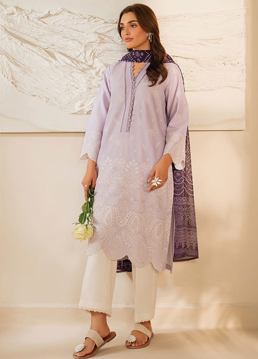 Xenia Embroidered Lawn Suits Unstitched 3 Piece XE25UL D-06 Sable B - Summer Collection