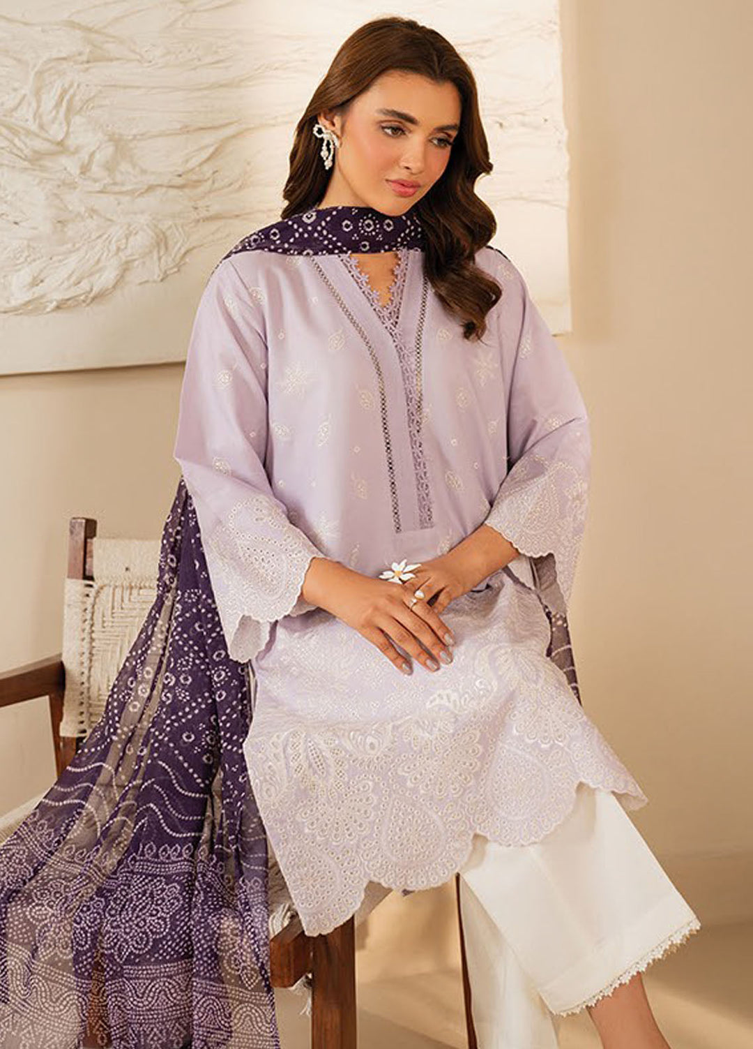 Xenia Embroidered Lawn Suits Unstitched 3 Piece XE25UL D-06 Sable B - Summer Collection